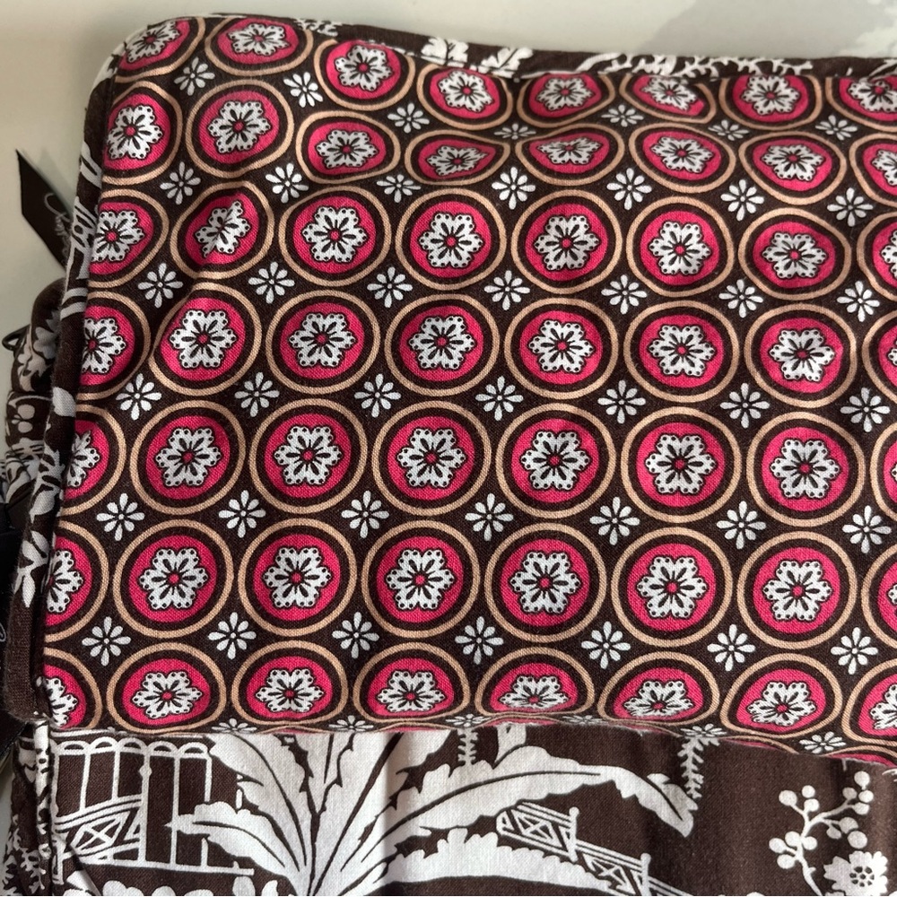 Vera Bradley Retired Imperial Asian Toile Brown Pink Crossbody Messenger Bag EUC - Picture 12 of 16